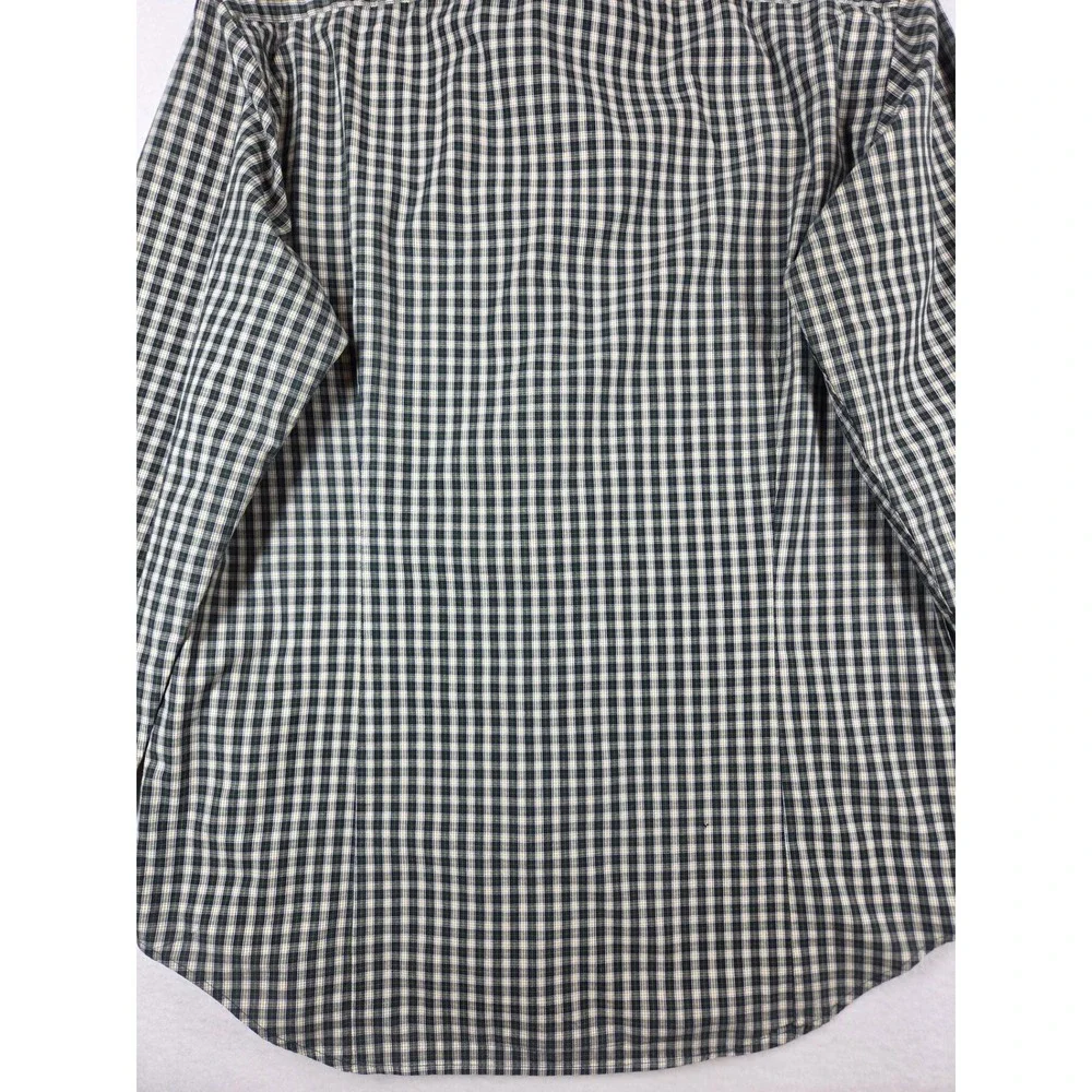 Banana Republic Mens Tailored Slim Fit Plaid Button Down Shirt Navy Yellow L